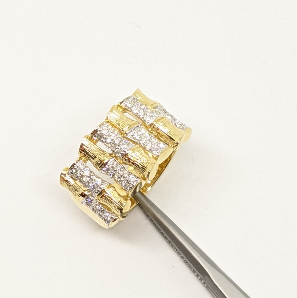 Right hand diamond ring bamboo shape - Picture 2 of 5